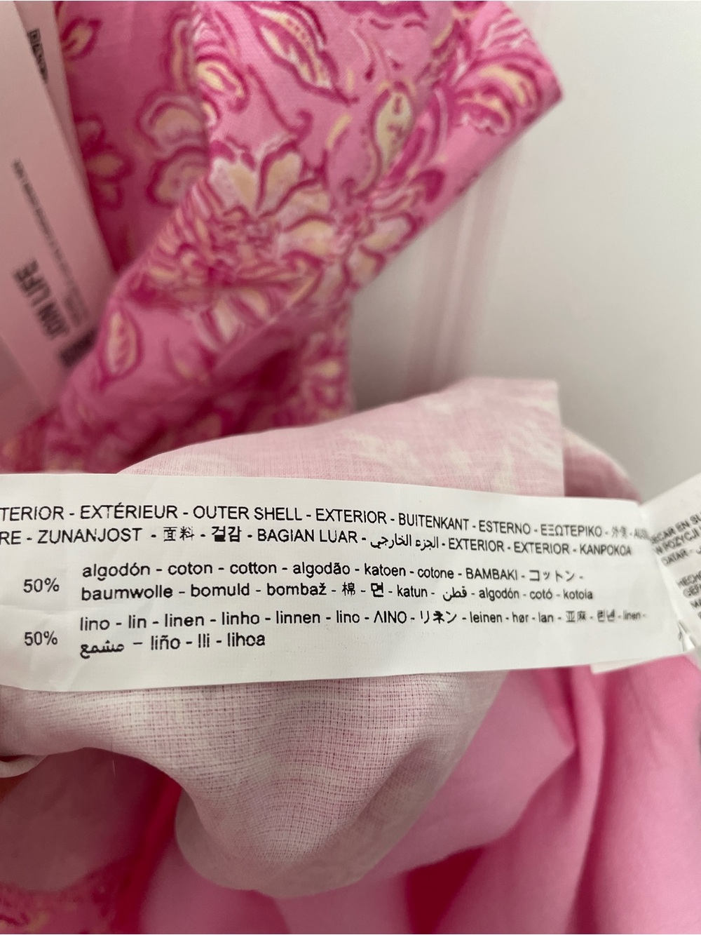 Zara size XL linen blend Pink Floral Slip summer Dress - Picture 10 of 10